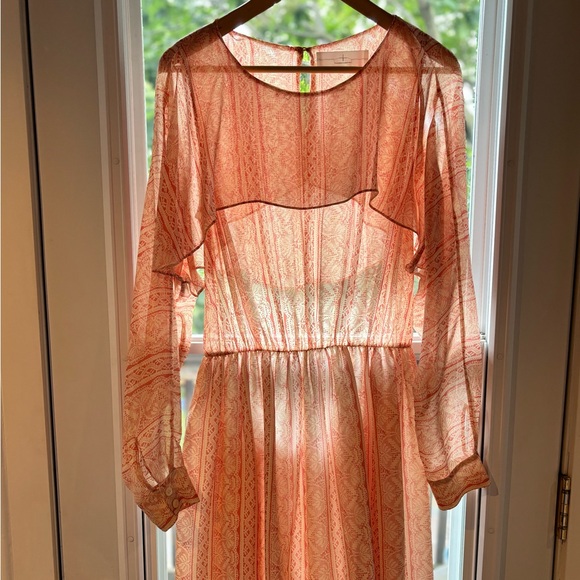 Thakoon Addition Silk Mini Dress with long Sleeves and Cut Out Back Size 12 - Picture 6 of 8